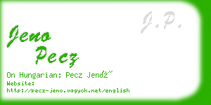 jeno pecz business card